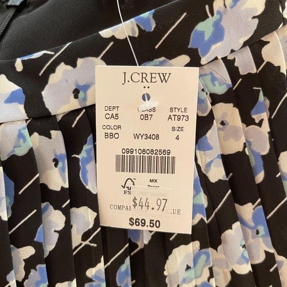 NWT ADORABLE J. CREW SHORT PLEATED FLORAL MINI SKIRT-SIZE 4 - Picture 5 of 5